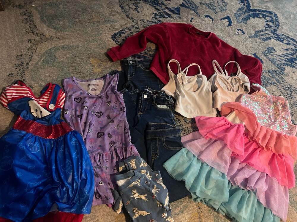 Girls Size 6-7 Assorted Lot of Athleta Girl, Disney Descendants, and Hello Kitty